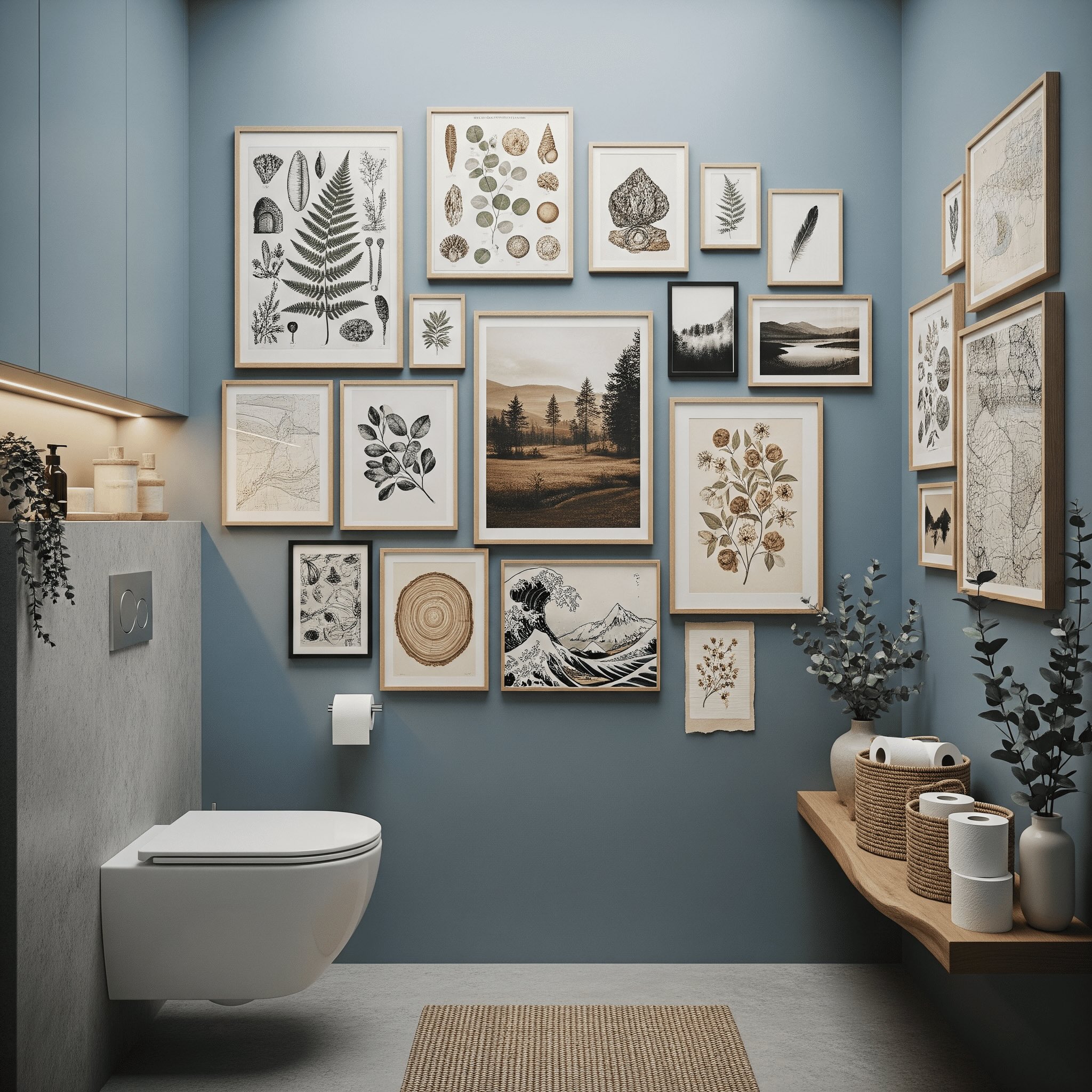 Gallery Wall Idea #17 - Bathroom & Restroom Gallery Wall Ideas