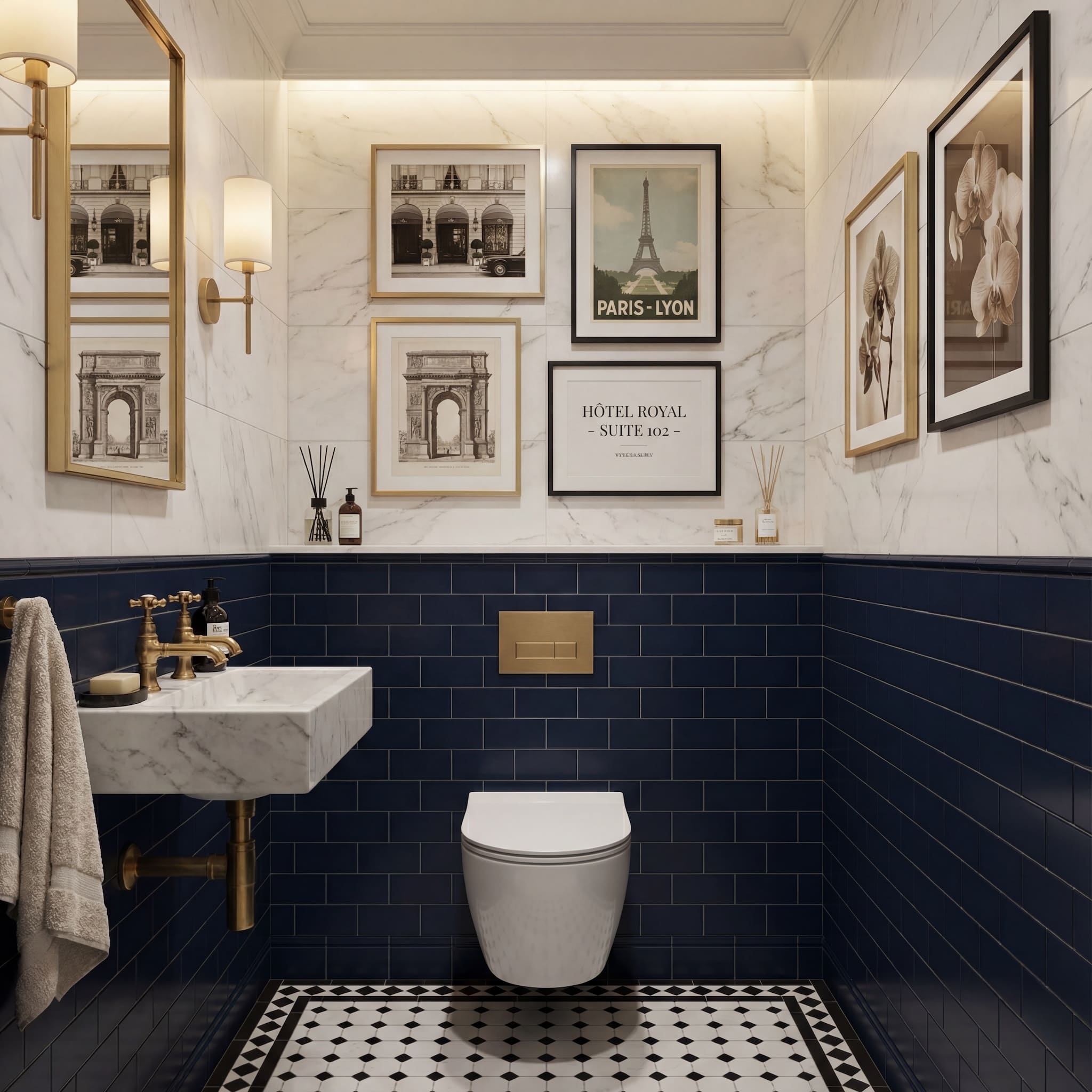 Gallery Wall Idea #18 - Bathroom & Restroom Gallery Wall Ideas