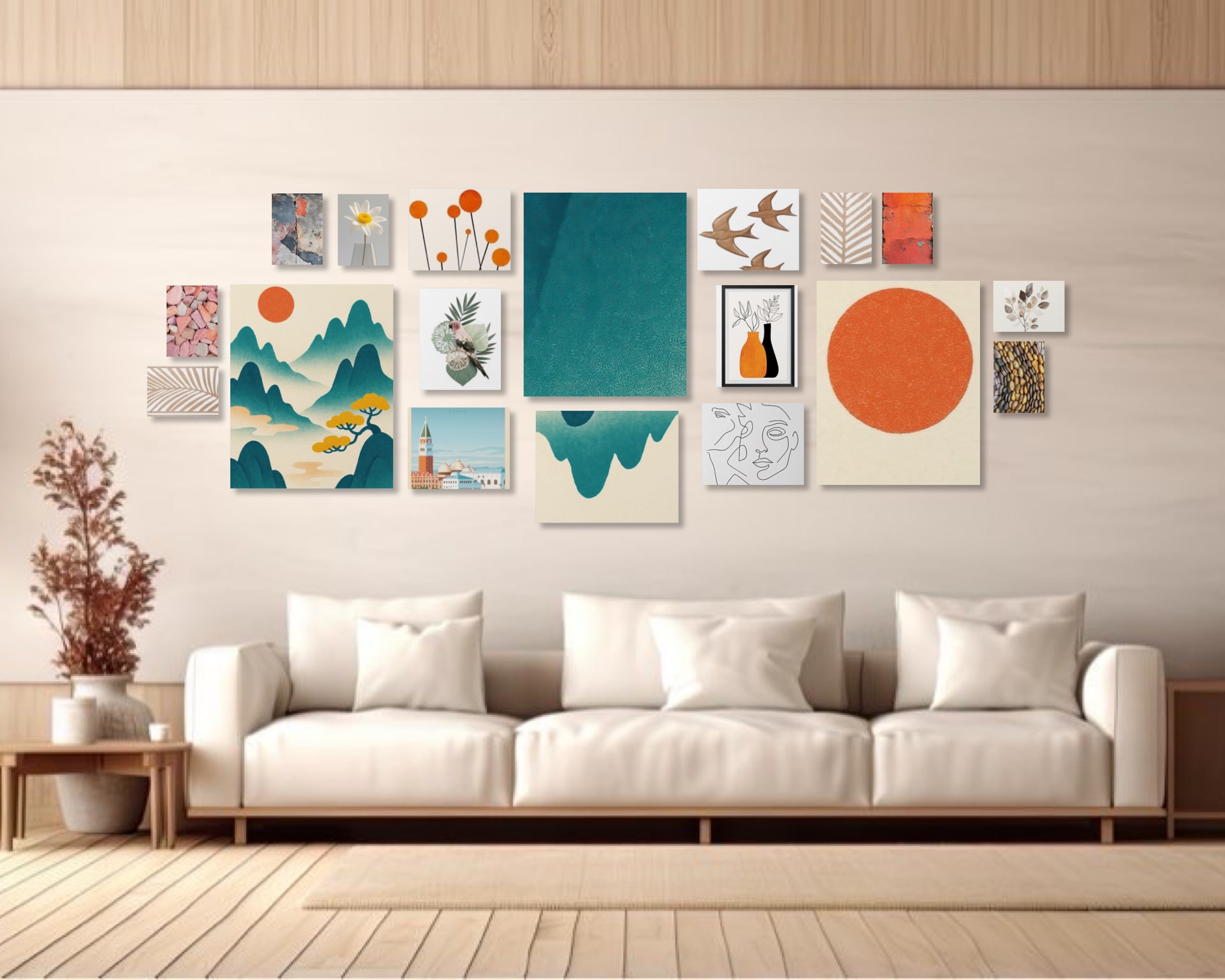 Gallery Wall Idea #25 - Living Room Gallery Wall Ideas